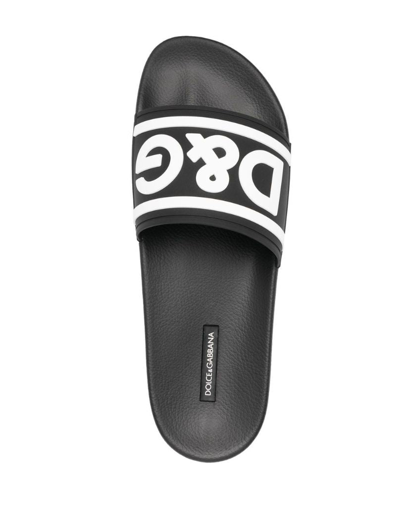 Black Logo Rubber Slides