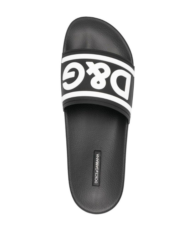 Black Logo Rubber Slides