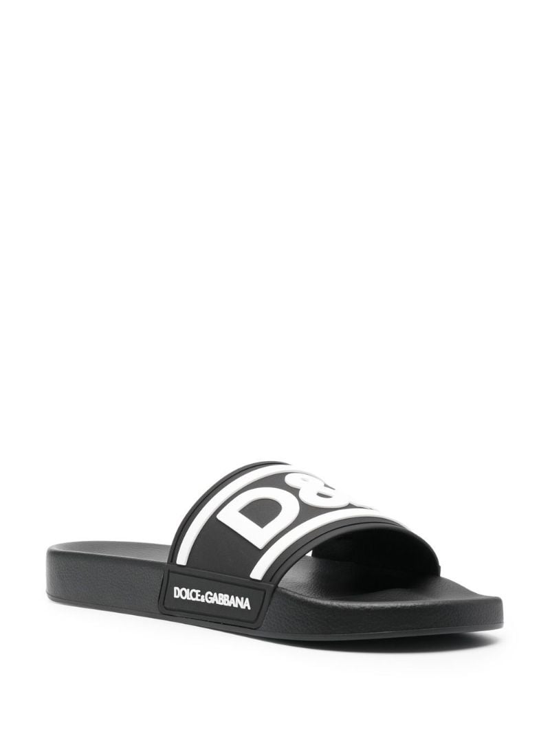 Black Logo Rubber Slides