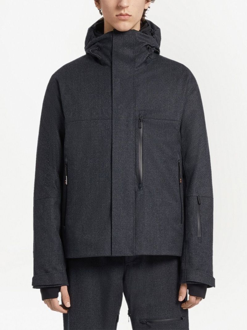 Grey Wool Hooded Jacket