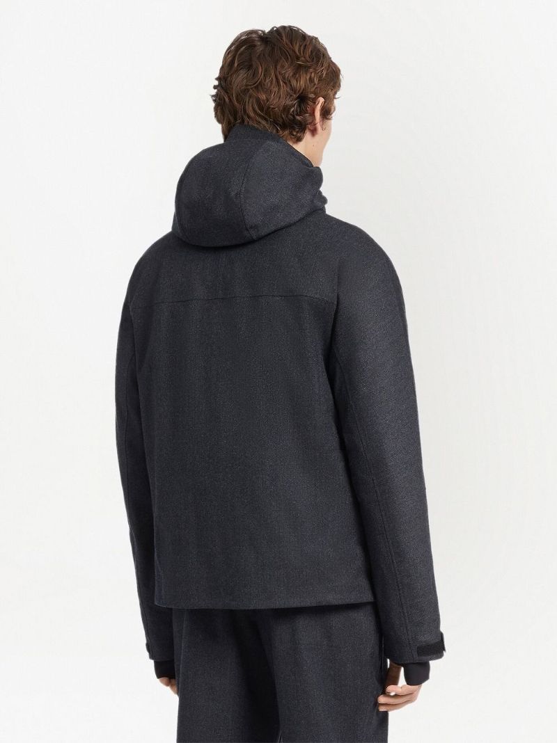 Grey Wool Hooded Jacket