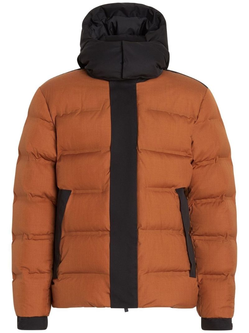 Brown Hooded Puffer Jacket