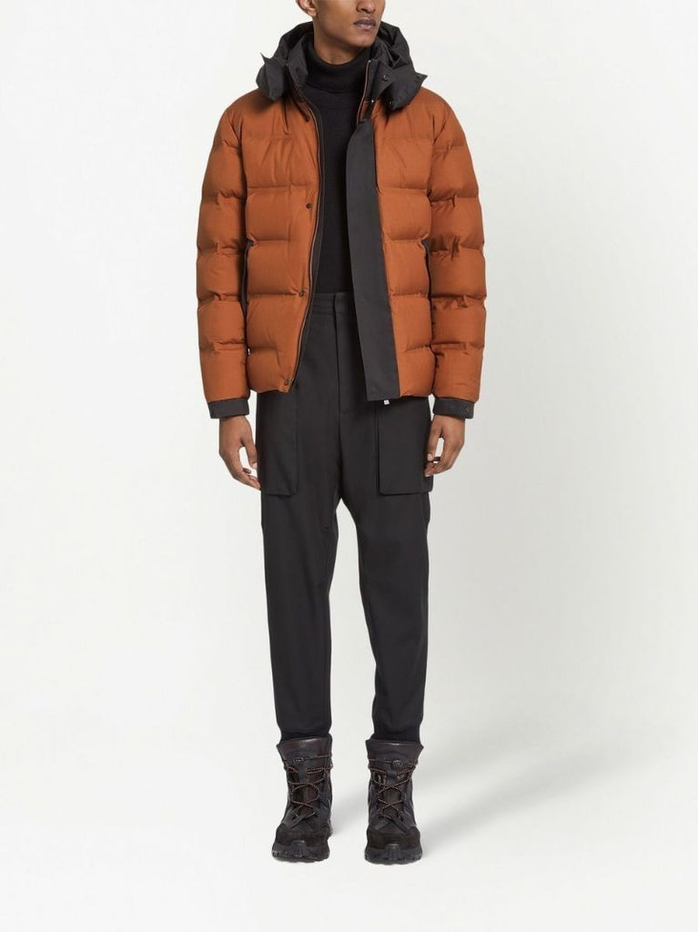 Brown Hooded Puffer Jacket