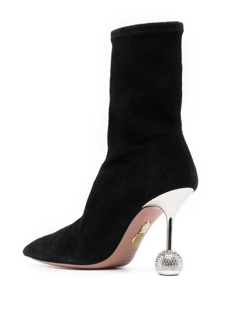 Black Yes Darling 95 Suede Ankle Boots