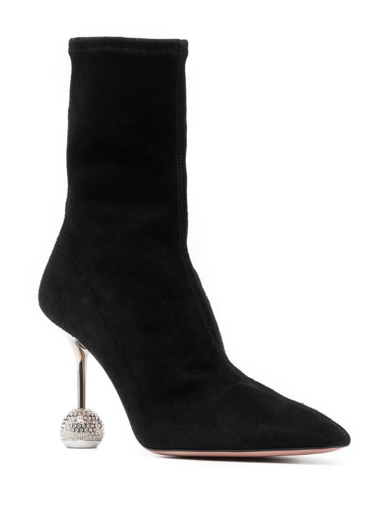 Black Yes Darling 95 Suede Ankle Boots