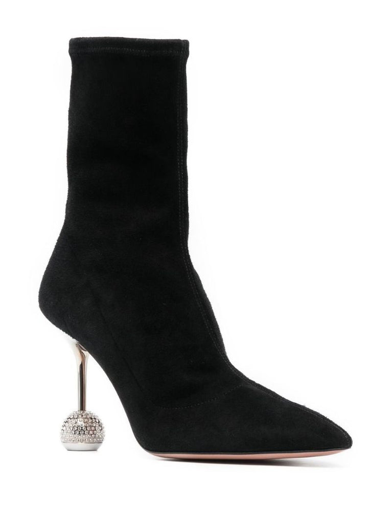 Black Yes Darling 95 Suede Ankle Boots