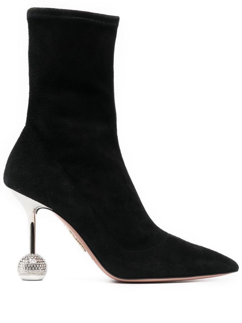 Black Yes Darling 95 Suede Ankle Boots