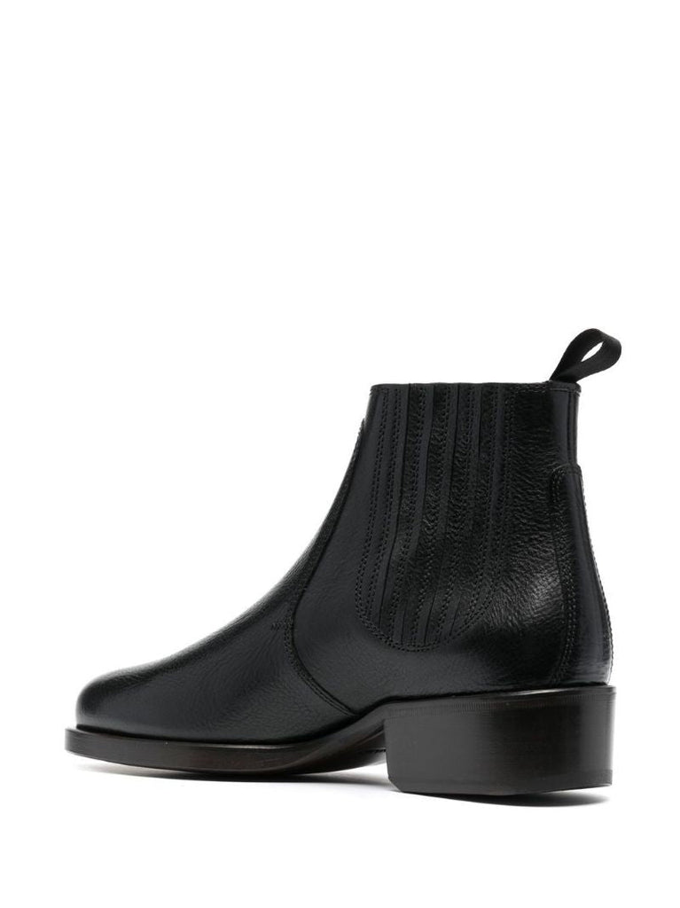 Black Leather Ankle Boots