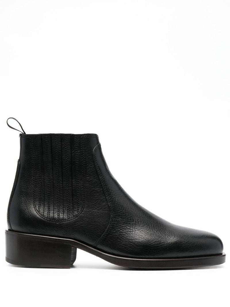 Black Leather Ankle Boots