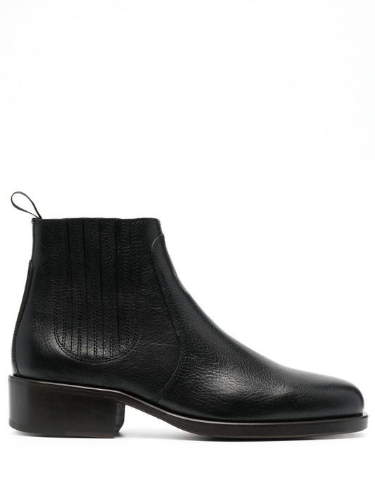 Black Leather Ankle Boots