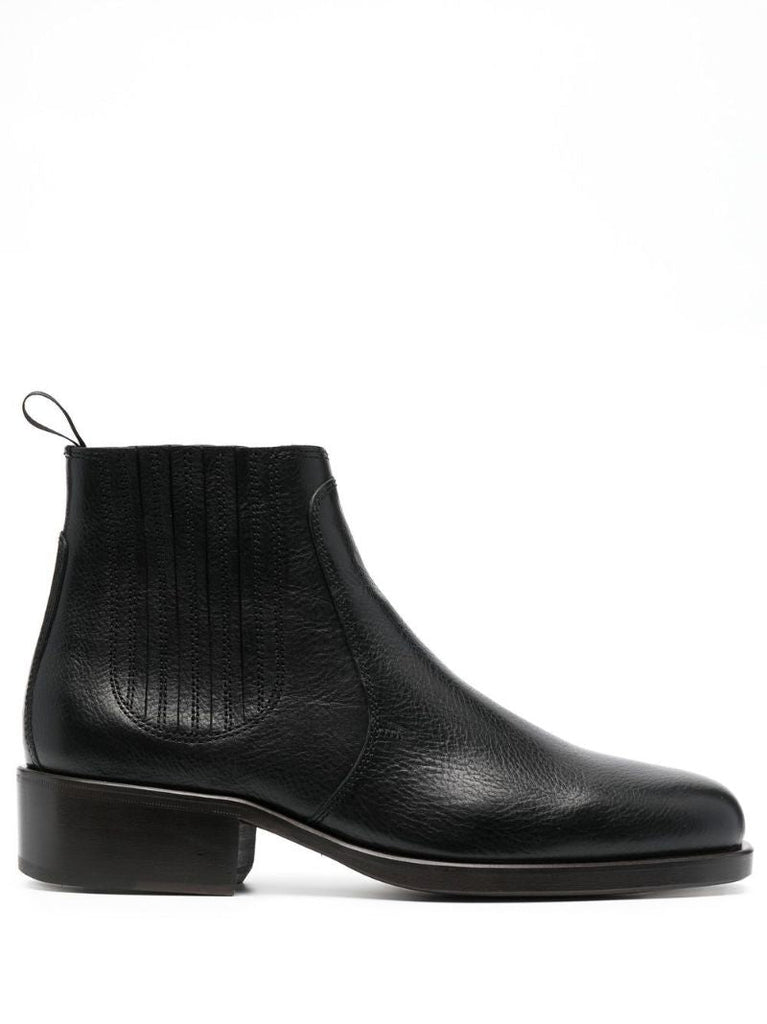 Black Leather Ankle Boots