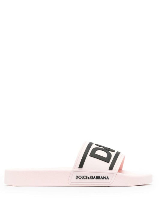 Pink Logo Rubber Slides