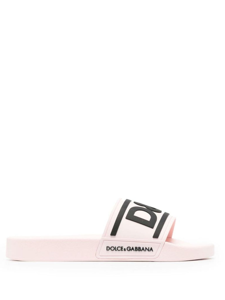 Pink Logo Rubber Slides
