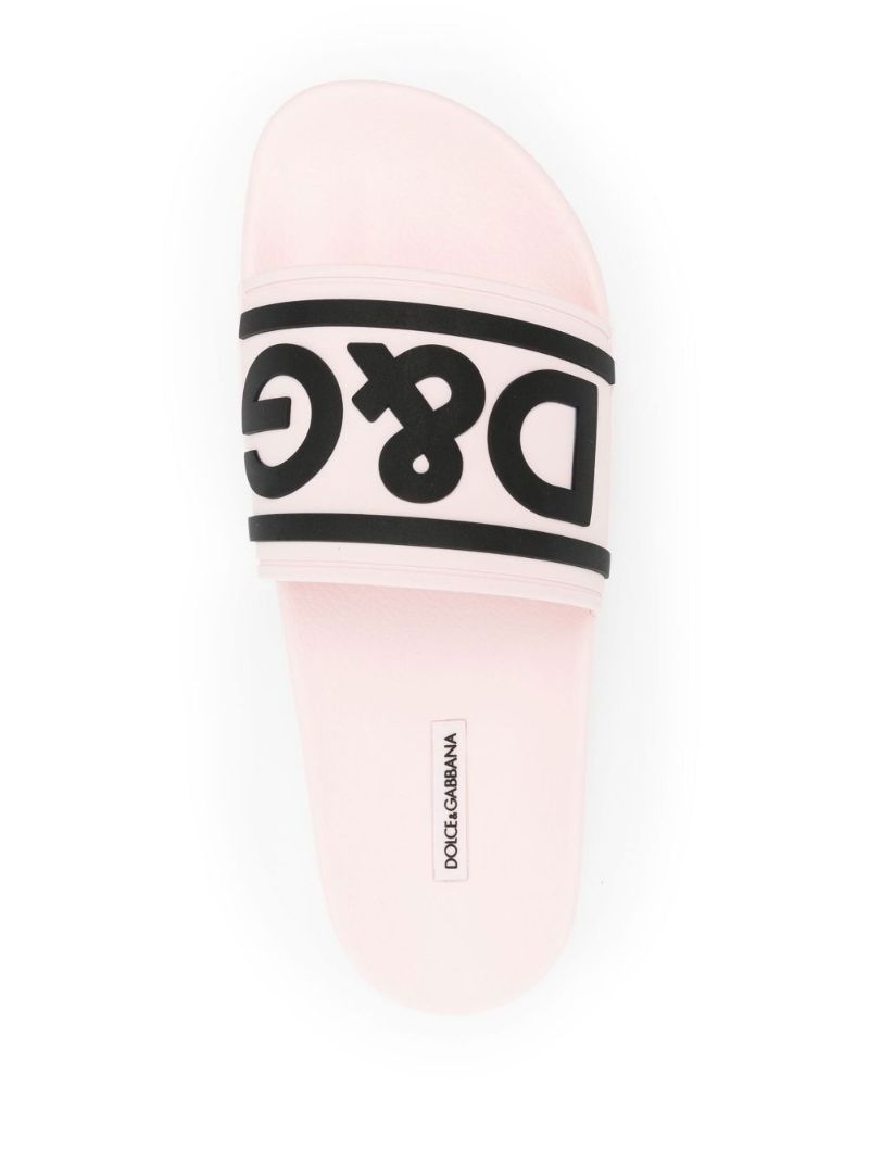 Pink Logo Rubber Slides