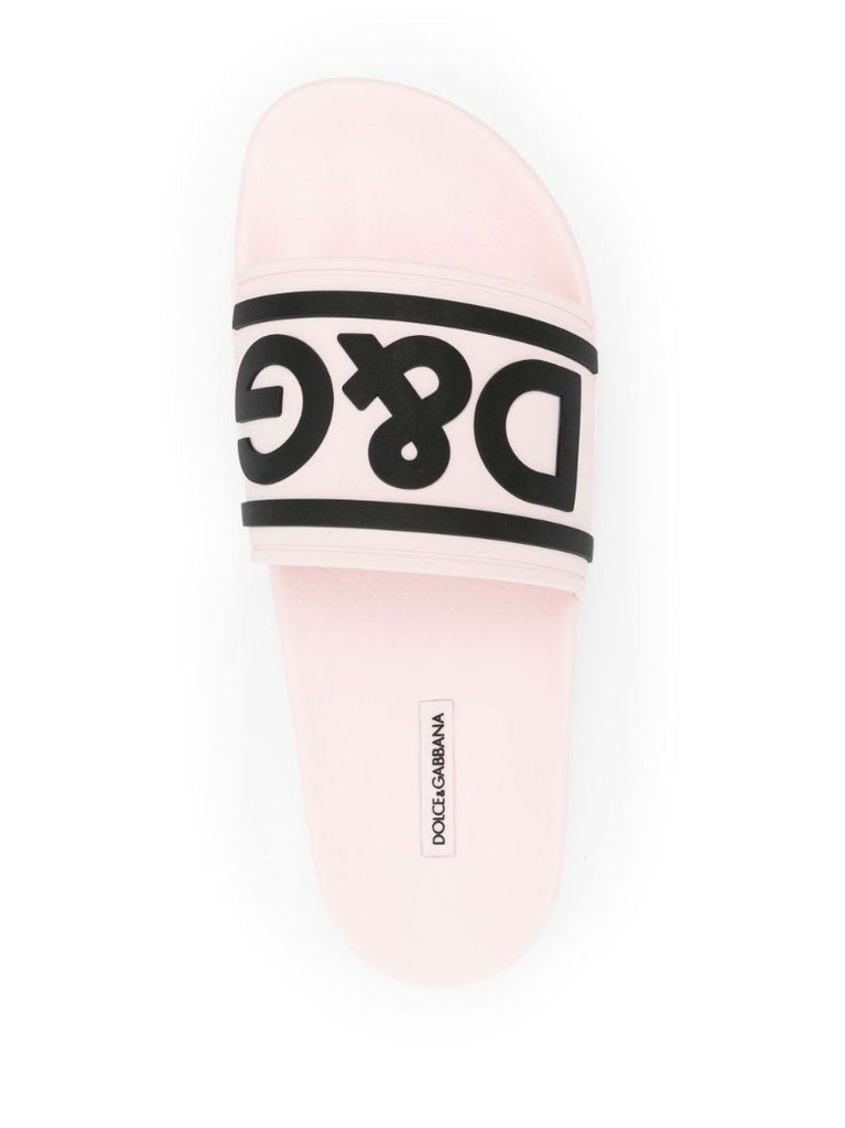 Pink Logo Rubber Slides
