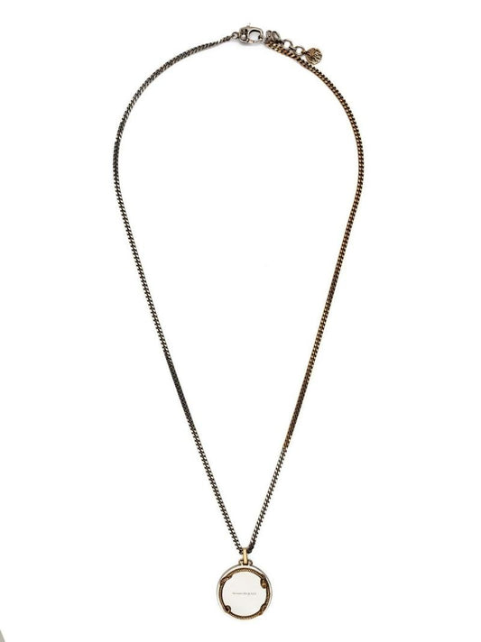 Silver-tone Snake Medall Pendant Necklace
