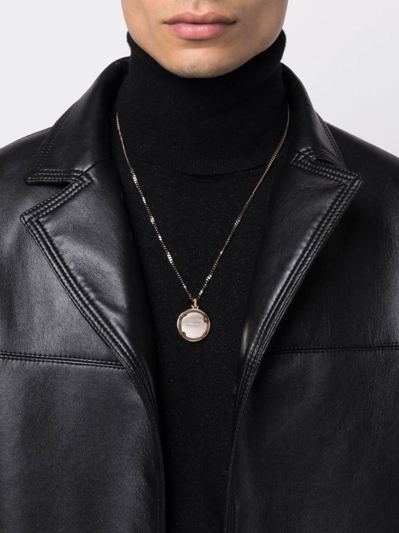 Silver-tone Snake Medall Pendant Necklace
