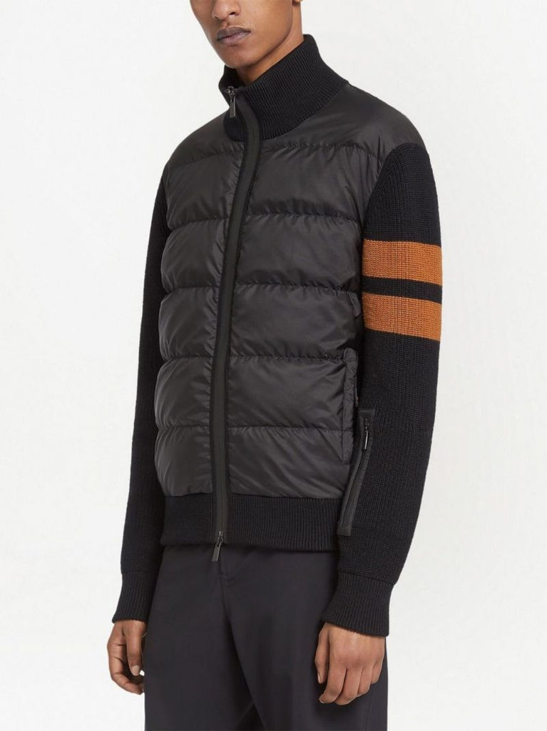 Black Techmerino Hybrid Padded Cardigan