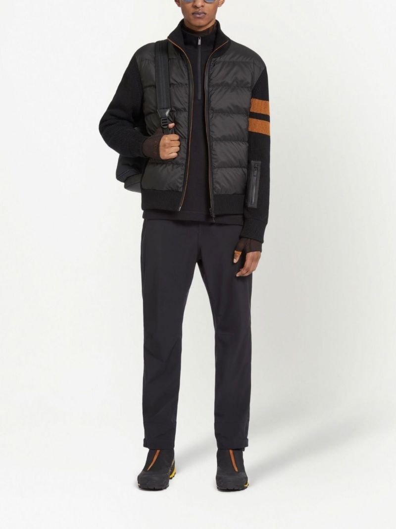 Black Techmerino Hybrid Padded Cardigan