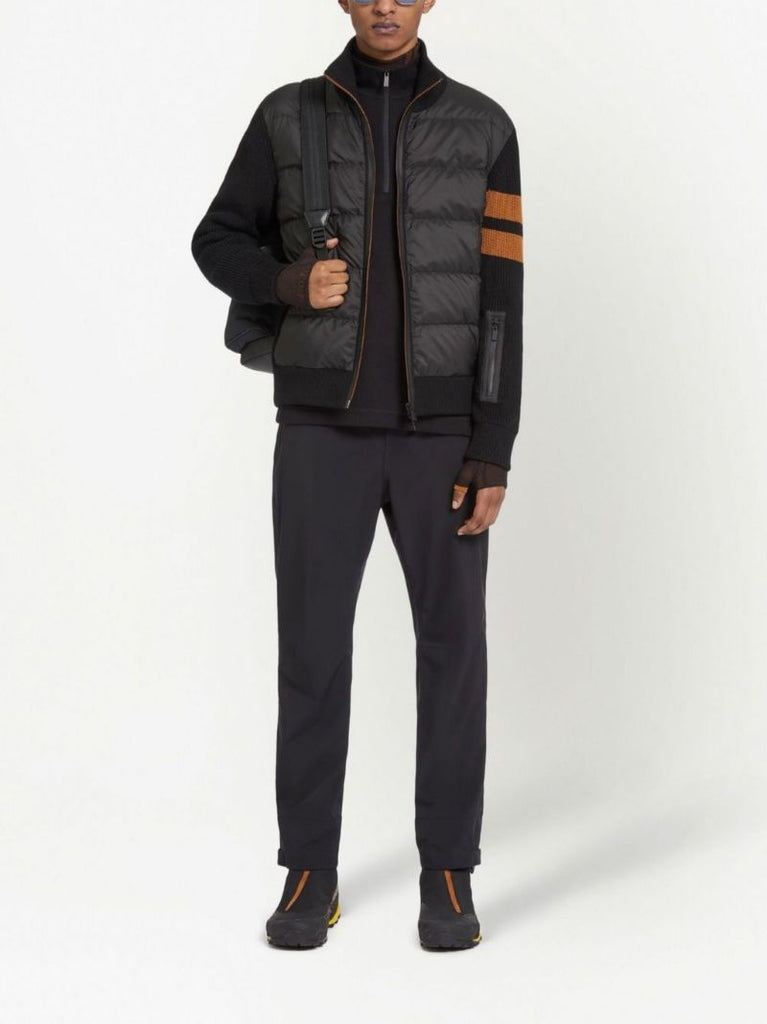 Black Techmerino Hybrid Padded Cardigan