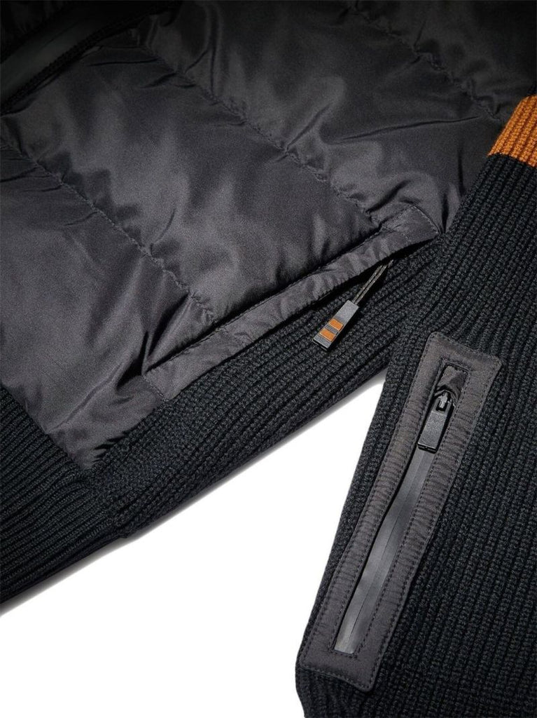Black Techmerino Hybrid Padded Cardigan