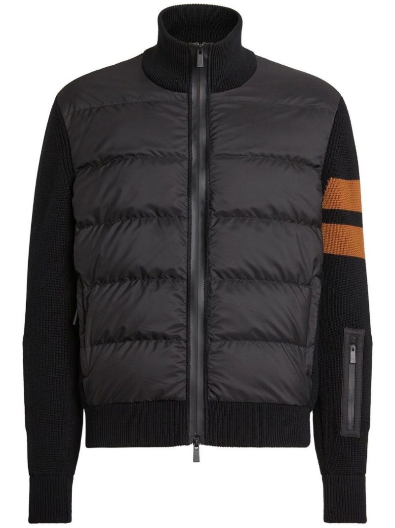 Black Techmerino Hybrid Padded Cardigan