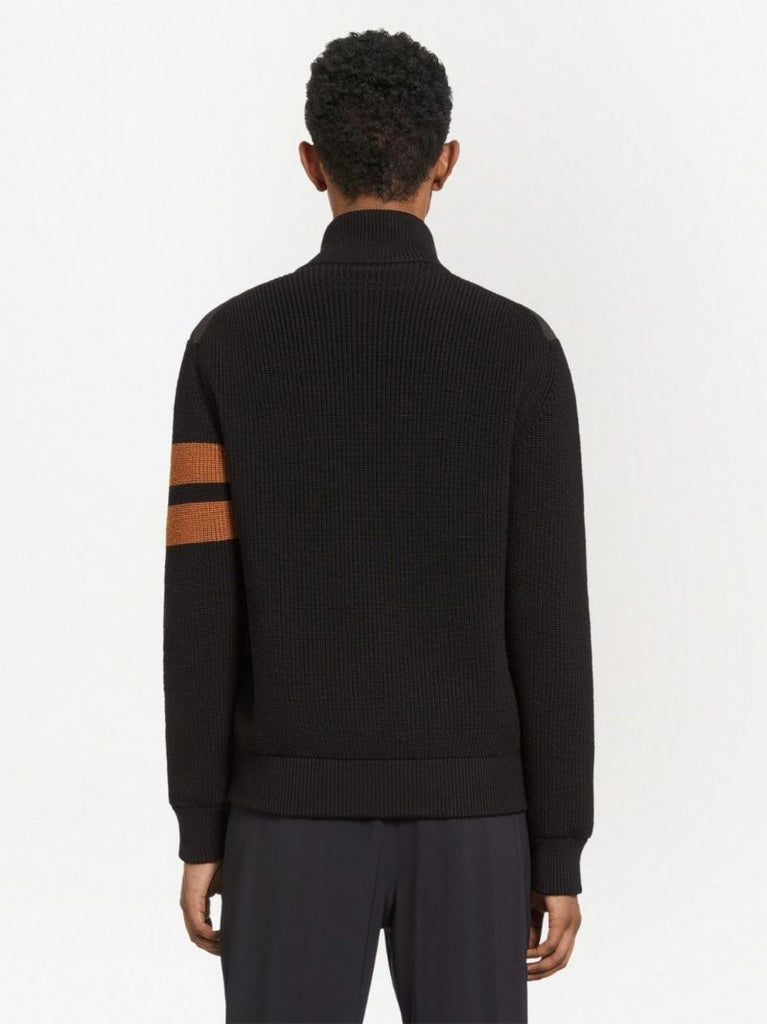 Black Techmerino Hybrid Padded Cardigan