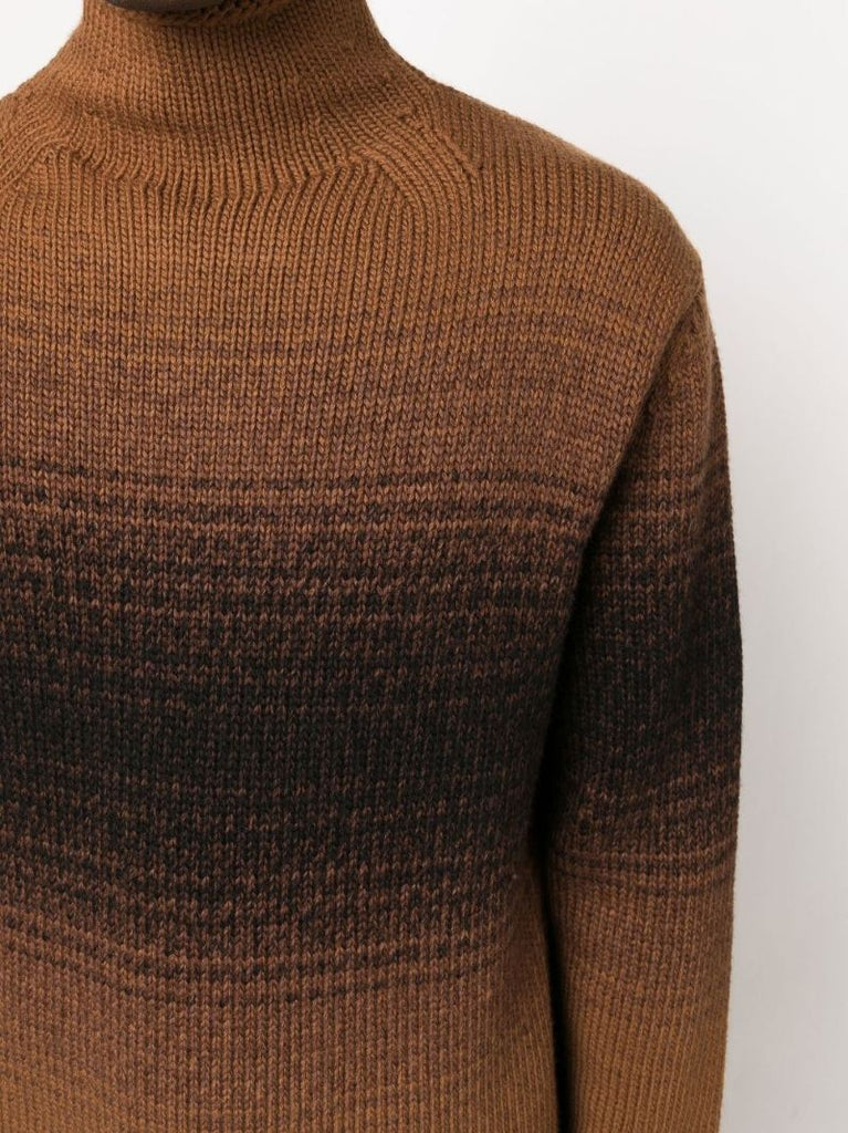 Brown Wool Roll Neck Sweater