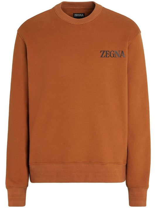 Brown Logo Print Cotton Sweatshirt