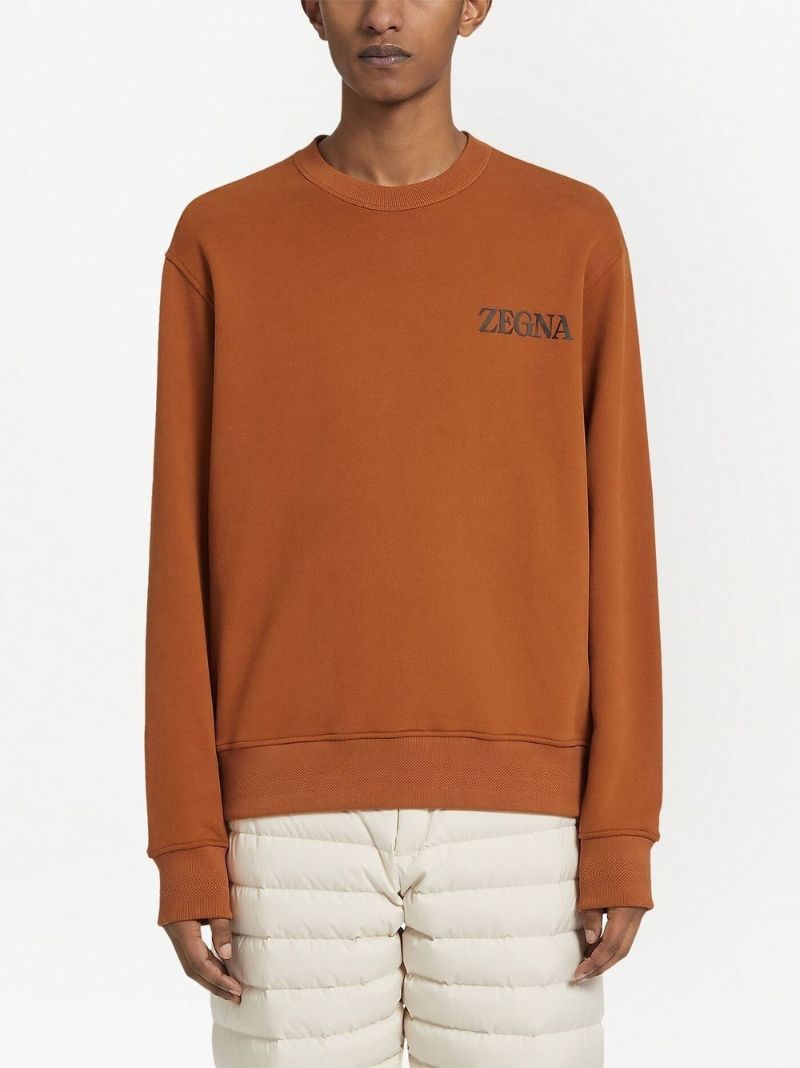 Brown Logo Print Cotton Sweatshirt