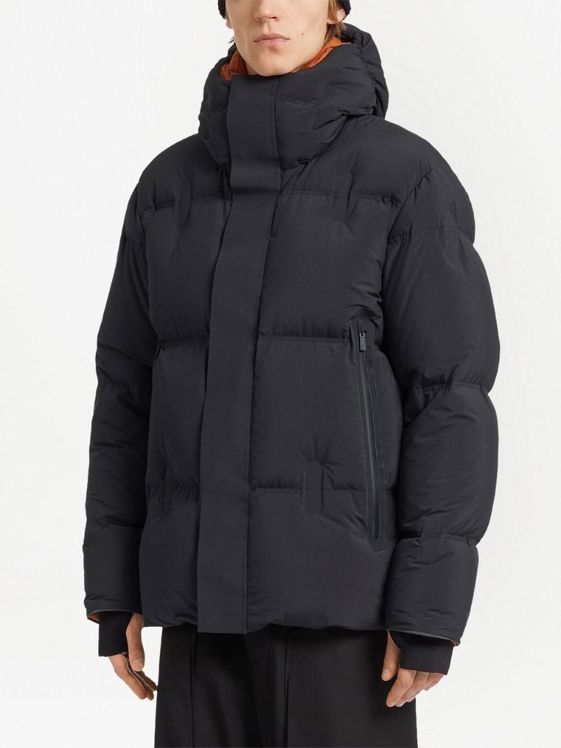 Black Feather-down Hooded Jacket
