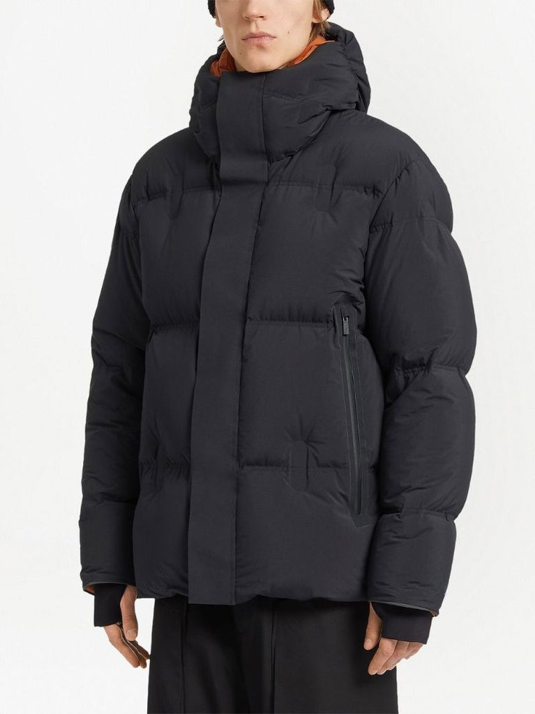 Black Feather-down Hooded Jacket