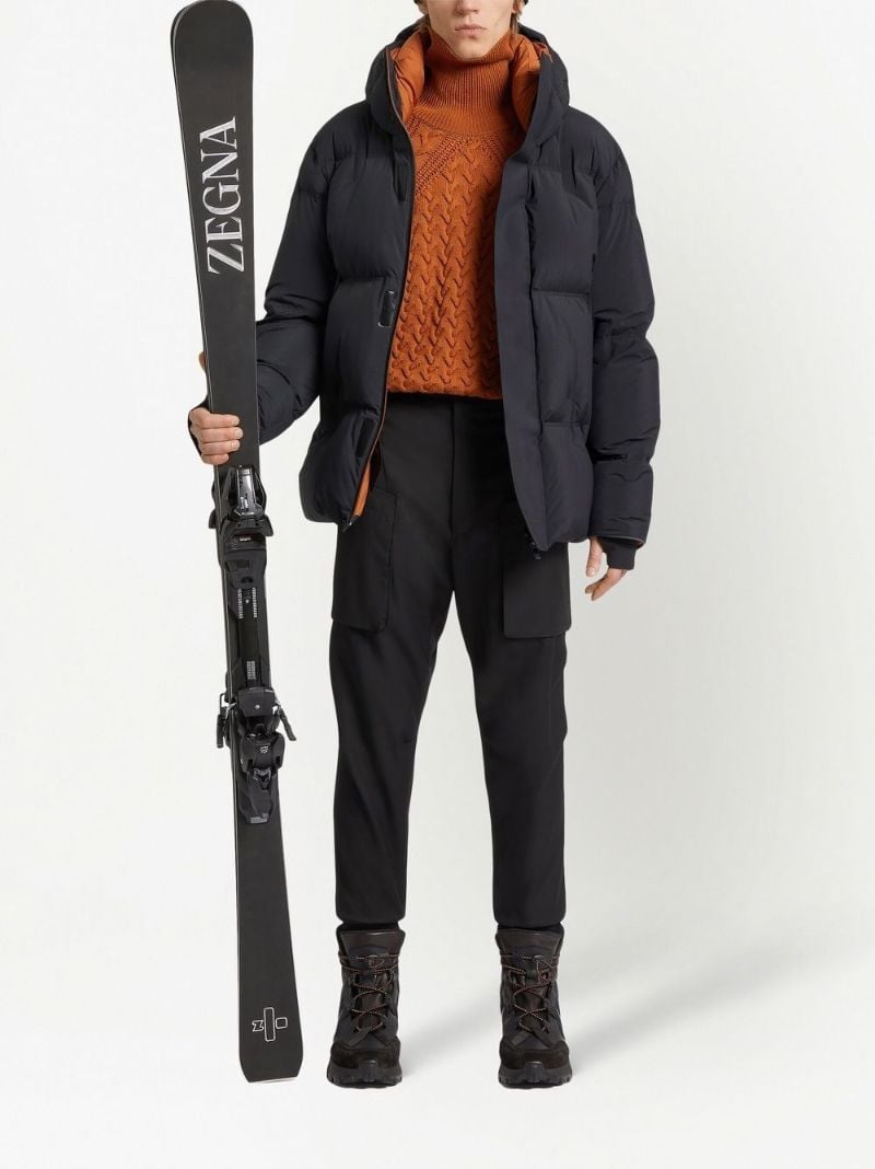 Black Feather-down Hooded Jacket