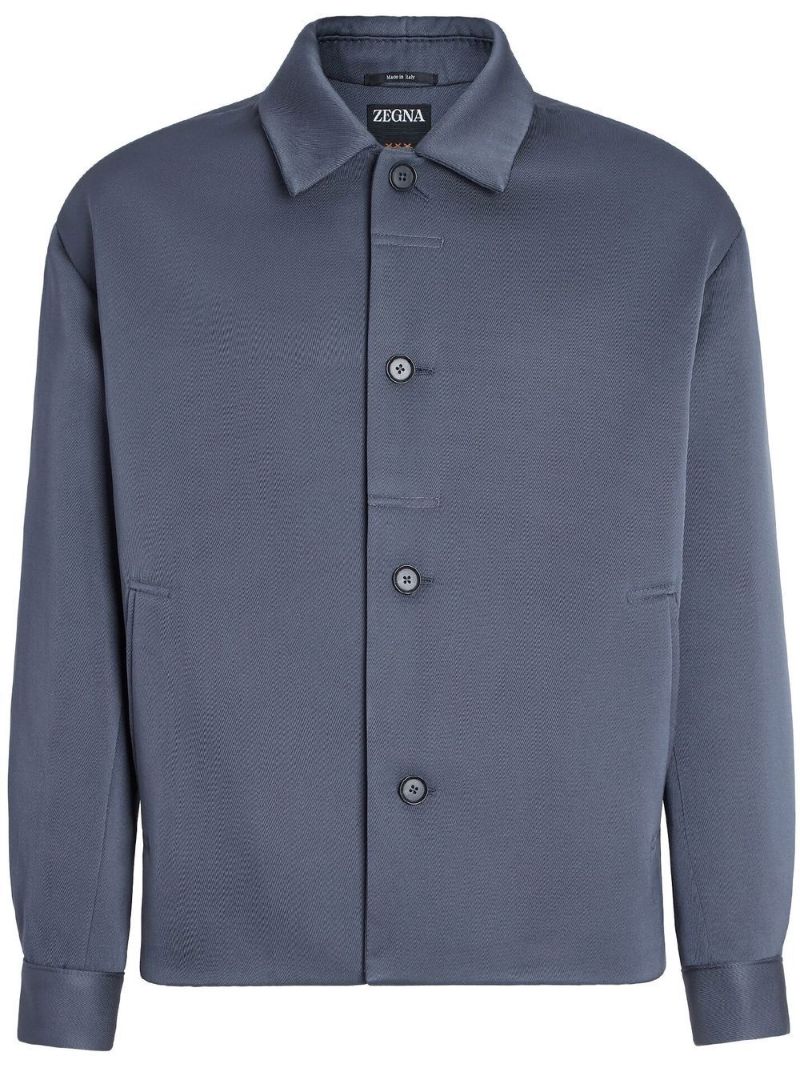 Grey Wool Shirt Jacket