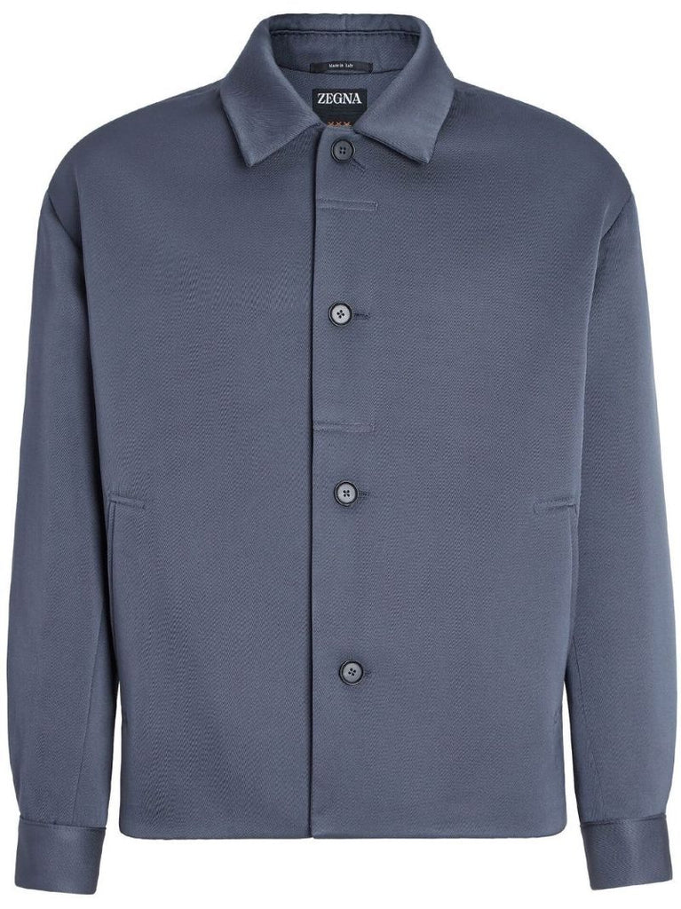 Grey Wool Shirt Jacket