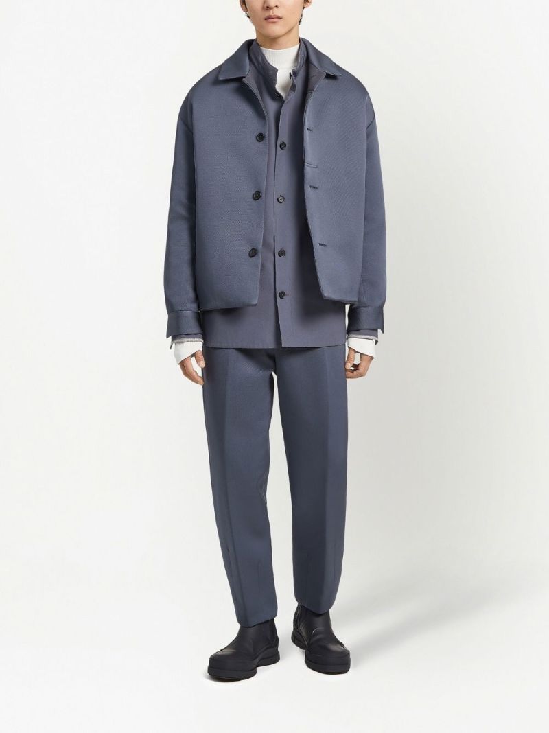 Grey Wool Shirt Jacket