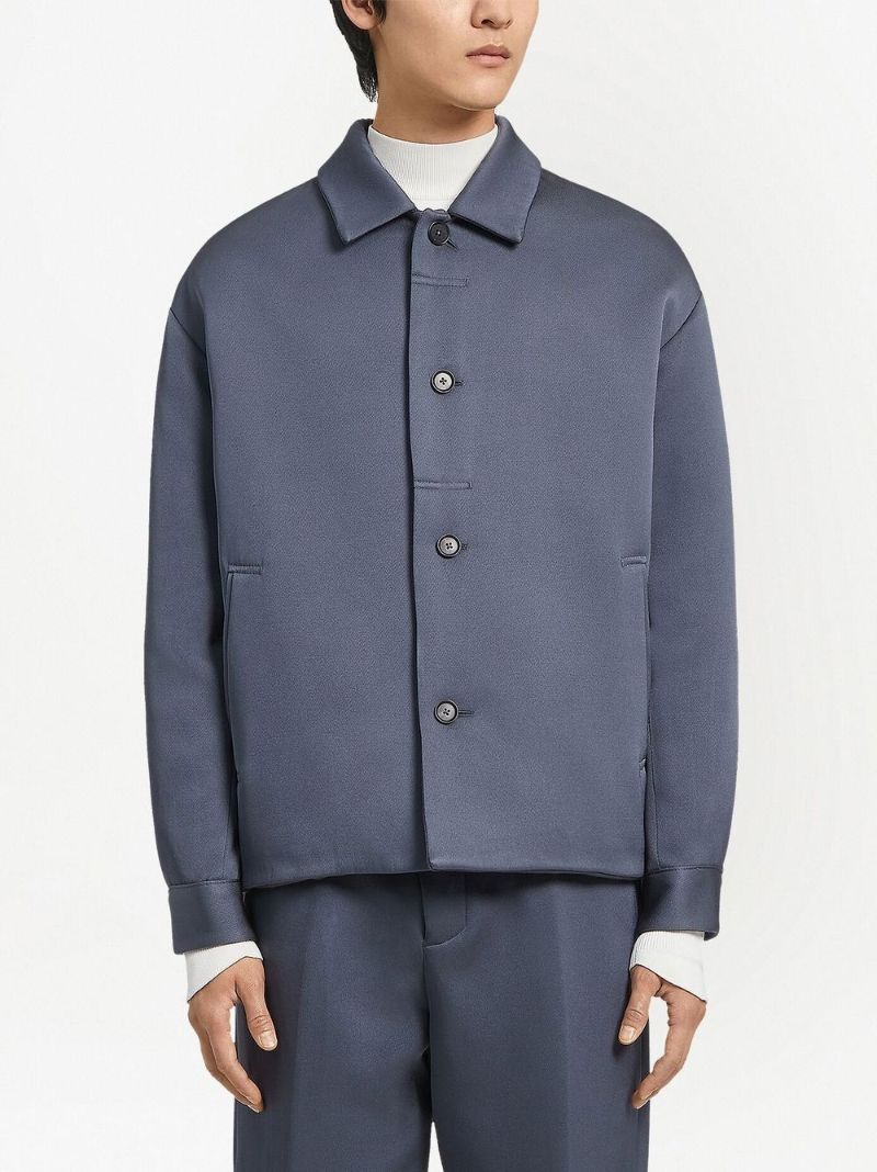 Grey Wool Shirt Jacket