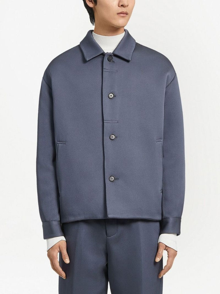 Grey Wool Shirt Jacket