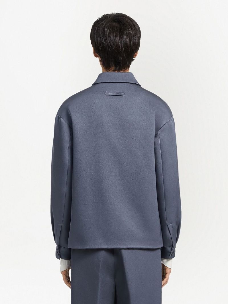 Grey Wool Shirt Jacket