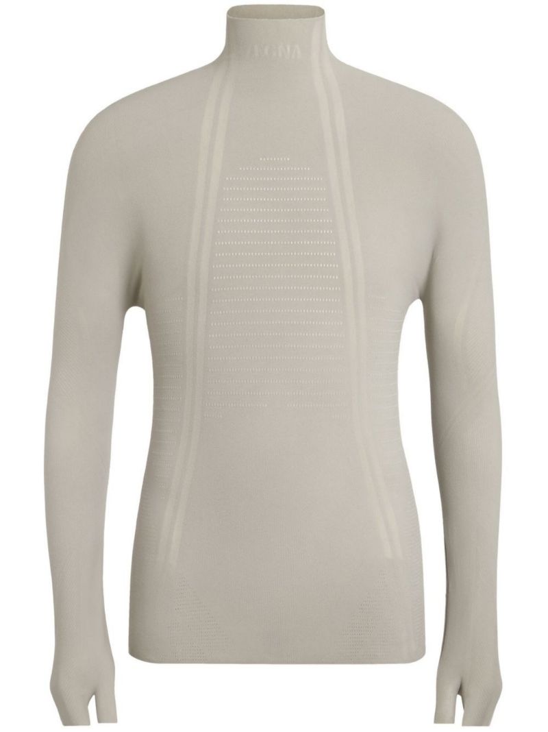 Neutral Jacquard Long Sleeve T-shirt
