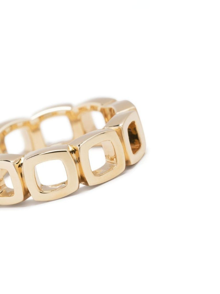 9k Yellow Gold Cushion Band Open Ring