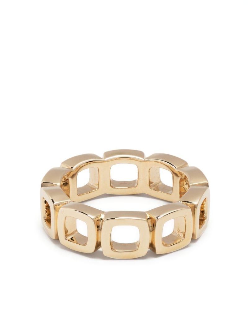 9k Yellow Gold Cushion Band Open Ring