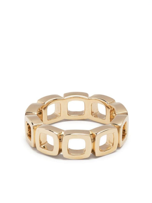 9k Yellow Gold Cushion Band Open Ring