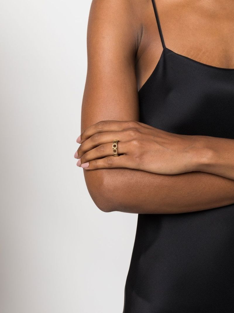 9k Yellow Gold Cushion Band Open Ring