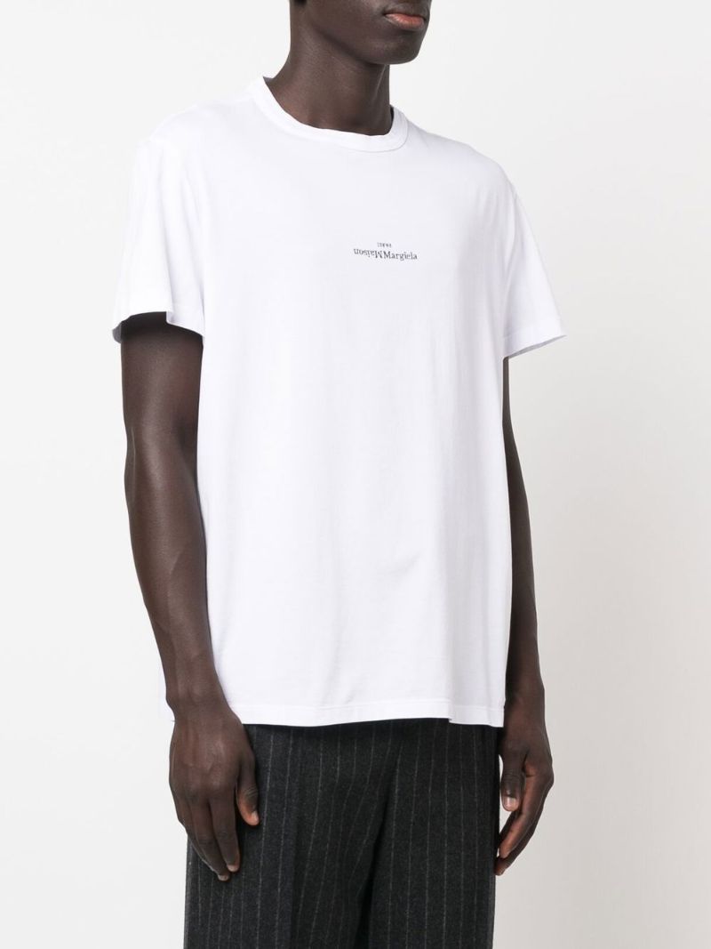 White Logo Cotton T-shirt