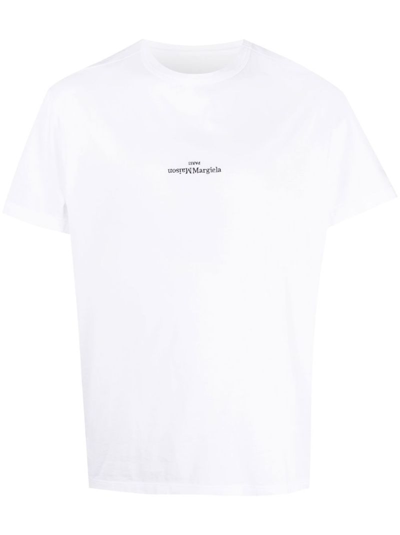 White Logo Cotton T-shirt
