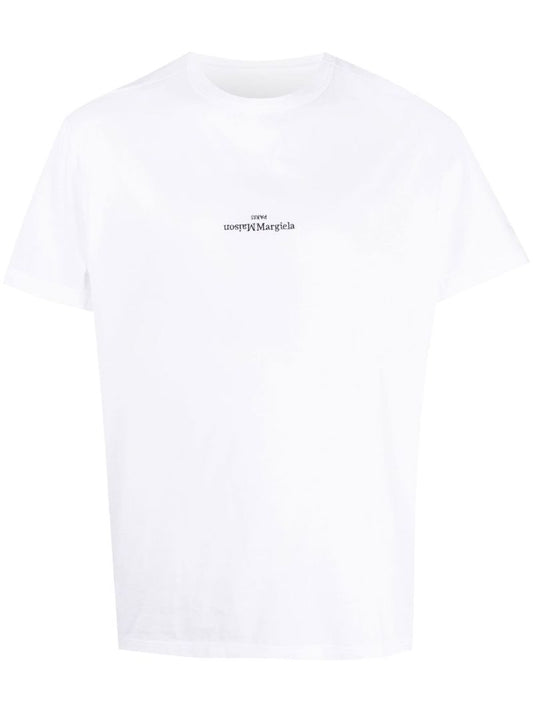 White Logo Cotton T-shirt