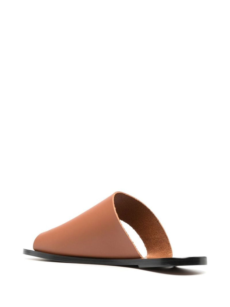 Brown Rosa Cut-out Leather Sandals