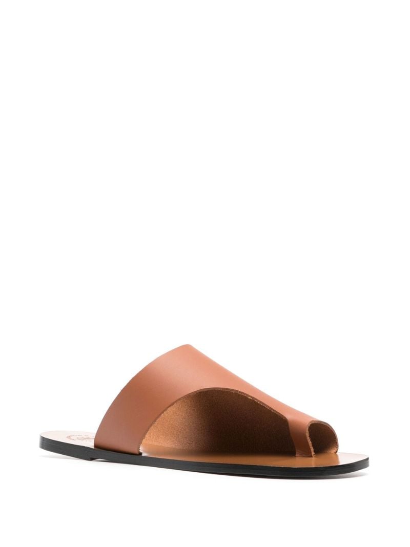 Brown Rosa Cut-out Leather Sandals