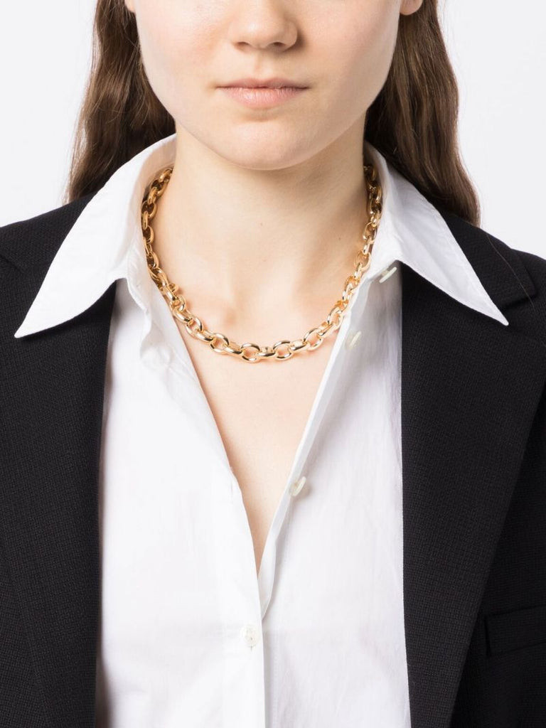 Gold-plated Portrait Chunky Chain Necklace